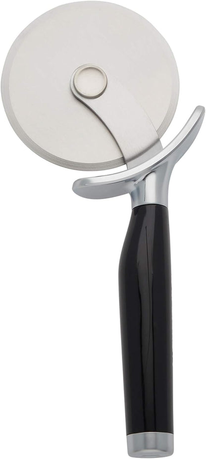 KitchenAid Classic Pizza Wheel with Sharp Blade For Cutting Through Crusts, Pies and More, Built In Finger Guard for Safety and Comfort Grip to Protect Fingers, Dishwasher Safe, 9-Inch, Red