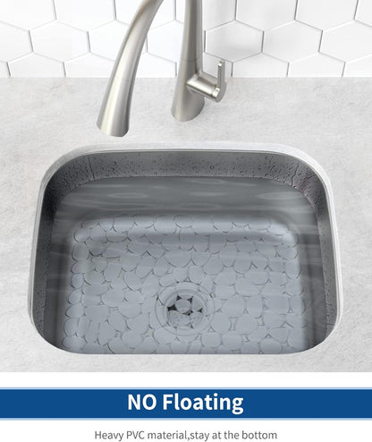 Bligli Pebble Sink Mat for Stainless Steel/Ceramic Sinks, PVC Eco-Friendly Sink Protectors Mats for Bottom of Kitchen Sink, Dish Drying Mat for Dishes and Glassware, 15.7 x 11.8 inch, Blue