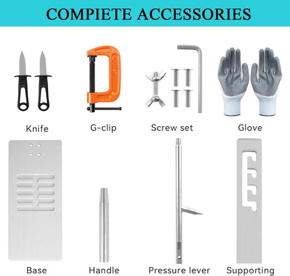 Oyster Shucker Machine Adjustable Oyster Shucker Tool Oyster Clam Opener Machine Including Knifes, Glove and G-Clip, Seafood Tools Set for Hotel Family Barbecue Buffet