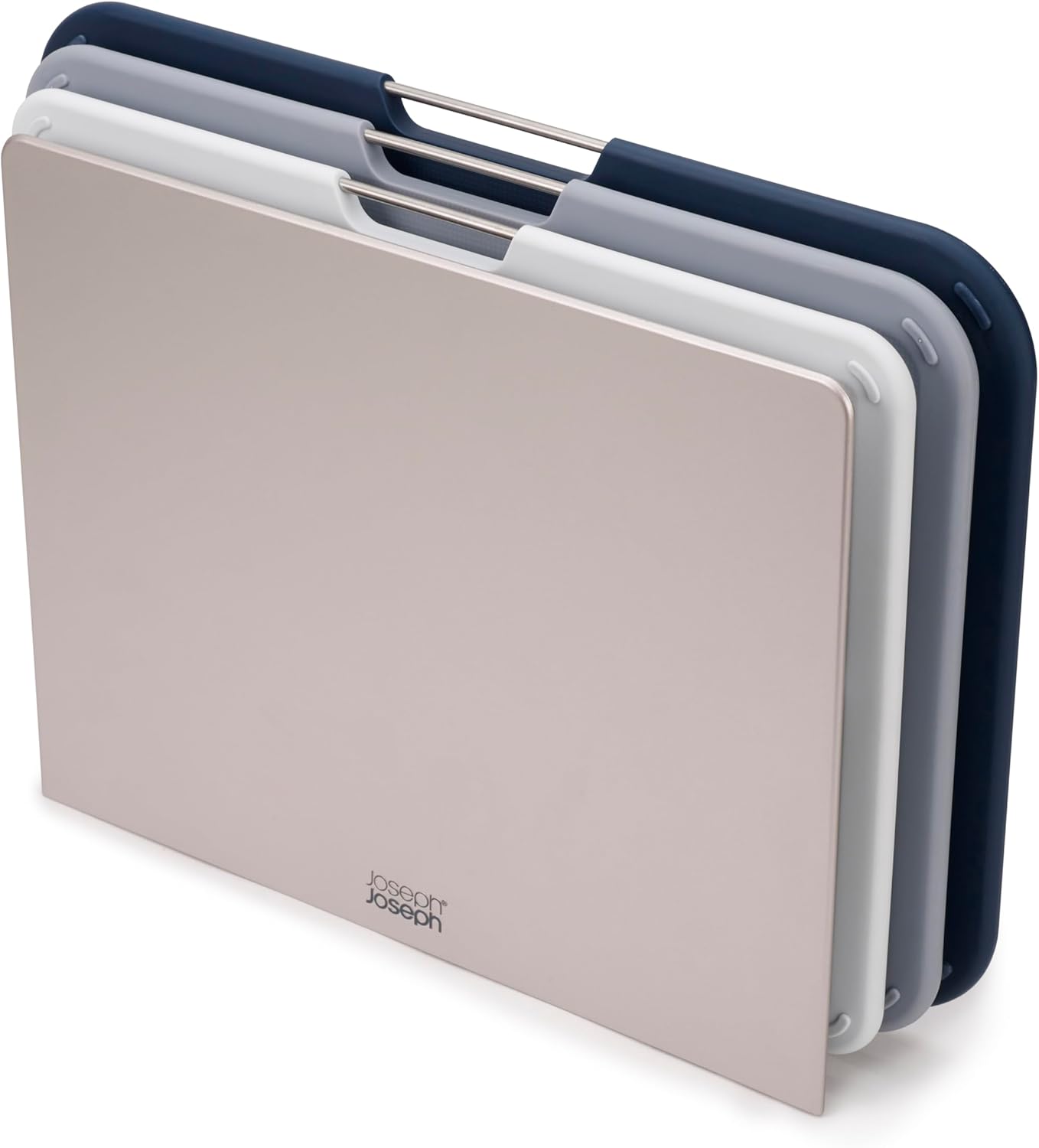 Joseph Joseph Nest 3 Piece Color Coded Cutting Board Set With Storage Stand, Regular - Grey/Blue