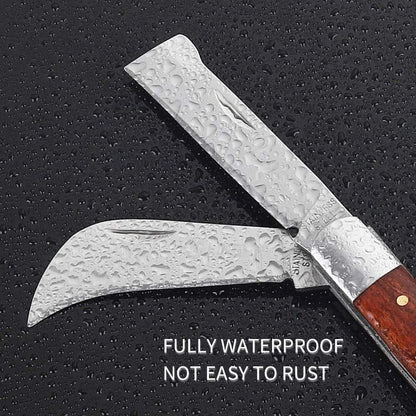 Pruning Knife, Double blade Grafting knife, Stainless Steel Garden Budding Knife, Linsen-outdoors Folding Pocket Knife For Grafting Multi Cutting Tool, Weed Bushes Branches Mushroom Diggig Knife