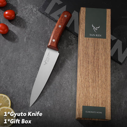TAN REN Japanese Gyuto Chef Knife, 7 Inch Stainless Steel Chef Knife