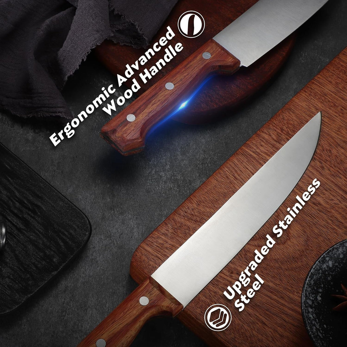 TAN REN Japanese Gyuto Chef Knife, 7 Inch Stainless Steel Chef Knife