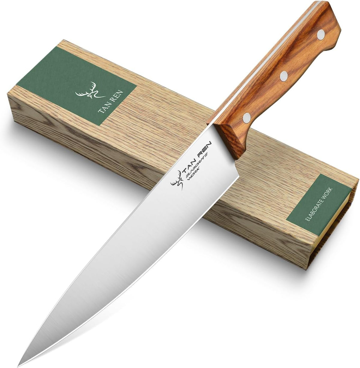 TAN REN Japanese Gyuto Chef Knife, 7 Inch Stainless Steel Chef Knife