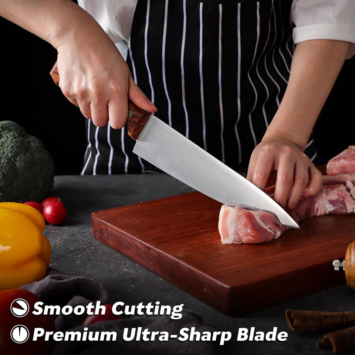 TAN REN Japanese Gyuto Chef Knife, 7 Inch Stainless Steel Chef Knife