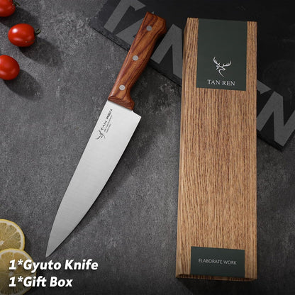 TAN REN Japanese Gyuto Chef Knife, 7 Inch Stainless Steel Chef Knife