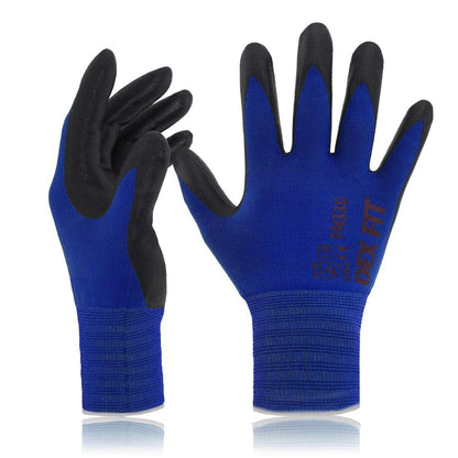 Nitrile Work Gloves FN330, 3D Comfort Fit, Touchscreen Grip Gloves for Warehouse, Construction, Package Handling, Delivery & General Work, Men & Women, Black, M, 3 Pairs
