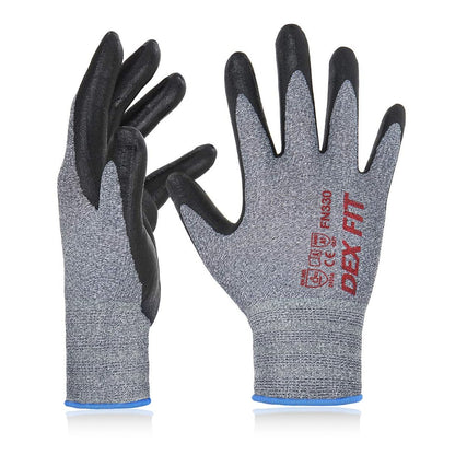Nitrile Work Gloves FN330, 3D Comfort Fit, Touchscreen Grip Gloves for Warehouse, Construction, Package Handling, Delivery & General Work, Men & Women, Black, M, 3 Pairs