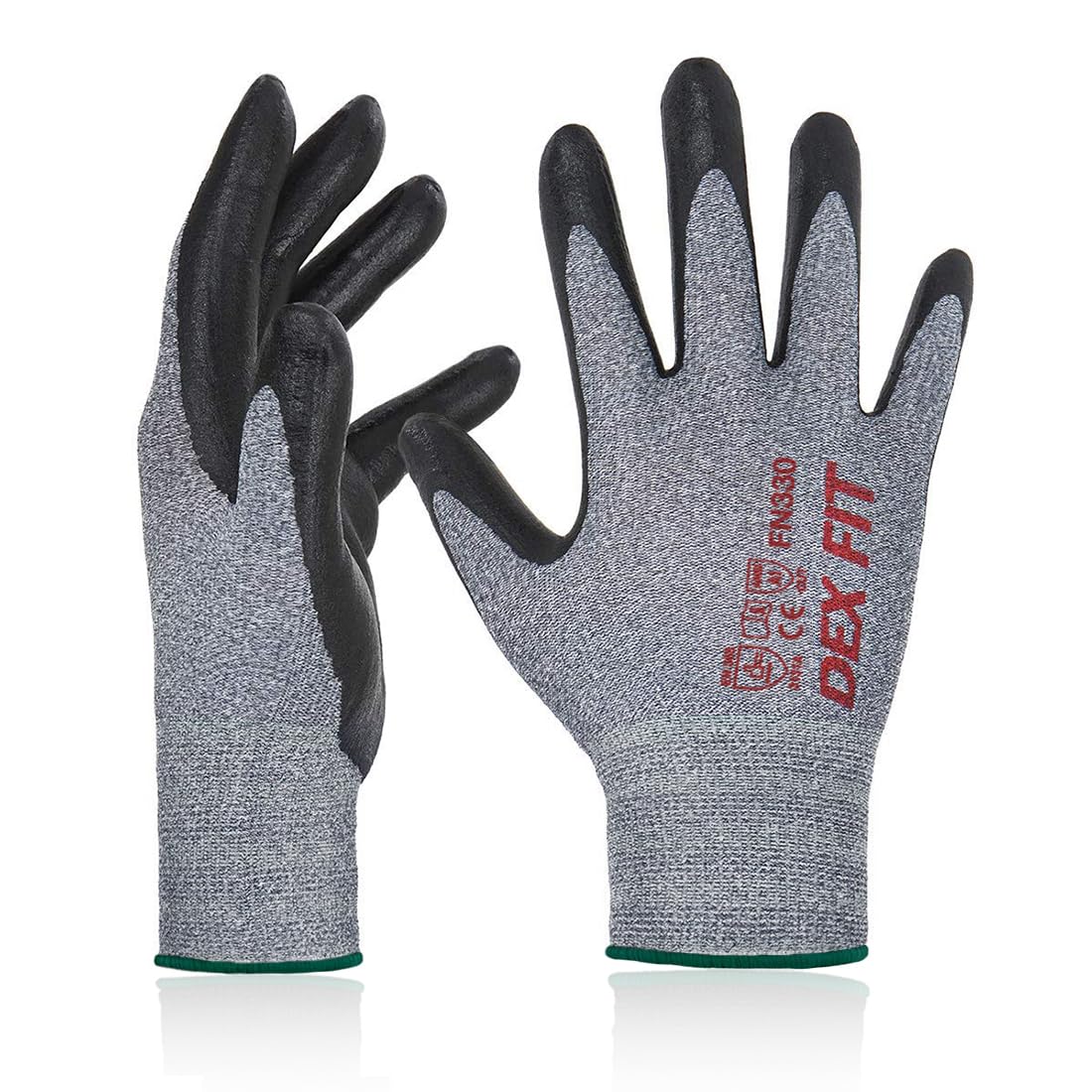 Nitrile Work Gloves FN330, 3D Comfort Fit, Touchscreen Grip Gloves for Warehouse, Construction, Package Handling, Delivery & General Work, Men & Women, Black, M, 3 Pairs