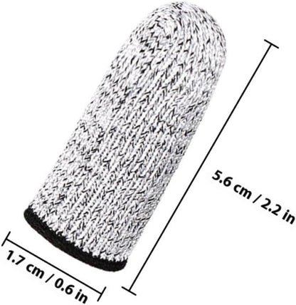 3 Pairs Cut Resistant Finger Cots High Abrasion Protection, Reusable Knitting and Kitchen Finger Sleeves for Crafting and Hand Safety, Gray