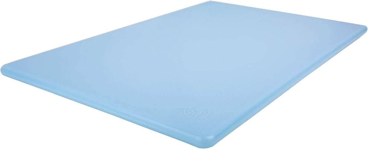 18 x 12 Large Blue Plastic Cutting Board for Fish, Seafood, Shellfish - 1/2 Inch Thick HDPP, NSF and Commercial Grade