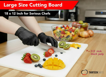 18 x 12 Large Blue Plastic Cutting Board for Fish, Seafood, Shellfish - 1/2 Inch Thick HDPP, NSF and Commercial Grade