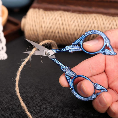 Sewing Embroidery Scissors, Small Thread Shears with Cover | 4.6in, Sharp, Precision, for Craft, Artwork, Needlework, Yarn, Knitting, Paper Cutting, Detail Snips, Cute DIY Kit, Black
