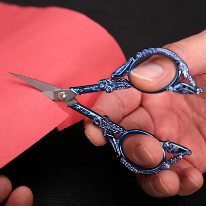 Sewing Embroidery Scissors, Small Thread Shears with Cover | 4.6in, Sharp, Precision, for Craft, Artwork, Needlework, Yarn, Knitting, Paper Cutting, Detail Snips, Cute DIY Kit, Black
