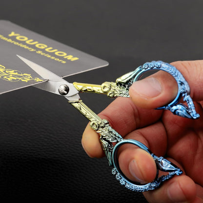 Sewing Embroidery Scissors, Small Thread Shears with Cover | 4.6in, Sharp, Precision, for Craft, Artwork, Needlework, Yarn, Knitting, Paper Cutting, Detail Snips, Cute DIY Kit, Black