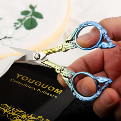 Sewing Embroidery Scissors, Small Thread Shears with Cover | 4.6in, Sharp, Precision, for Craft, Artwork, Needlework, Yarn, Knitting, Paper Cutting, Detail Snips, Cute DIY Kit, Black