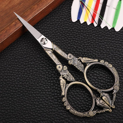 Sewing Embroidery Scissors, Small Thread Shears with Cover | 4.6in, Sharp, Precision, for Craft, Artwork, Needlework, Yarn, Knitting, Paper Cutting, Detail Snips, Cute DIY Kit, Black