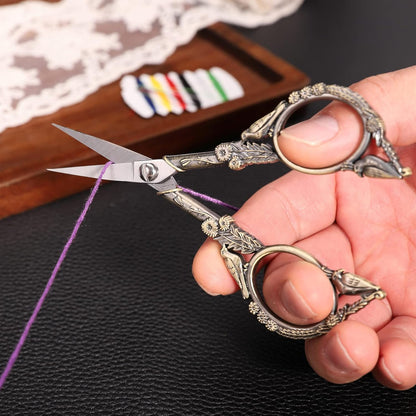 Sewing Embroidery Scissors, Small Thread Shears with Cover | 4.6in, Sharp, Precision, for Craft, Artwork, Needlework, Yarn, Knitting, Paper Cutting, Detail Snips, Cute DIY Kit, Black