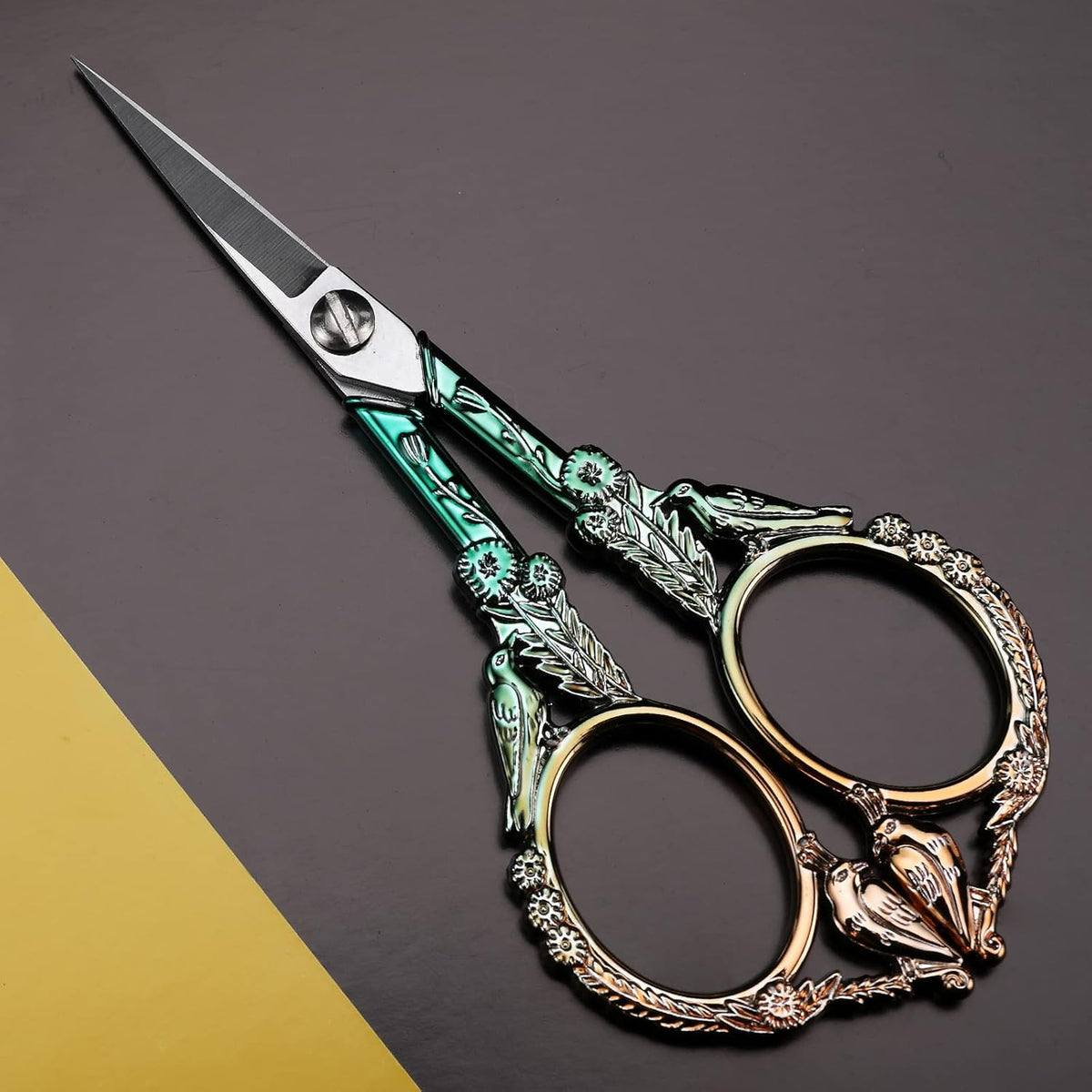 Sewing Embroidery Scissors, Small Thread Shears with Cover | 4.6in, Sharp, Precision, for Craft, Artwork, Needlework, Yarn, Knitting, Paper Cutting, Detail Snips, Cute DIY Kit, Black