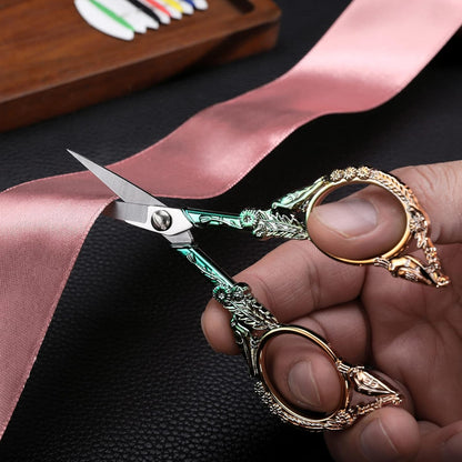 Sewing Embroidery Scissors, Small Thread Shears with Cover | 4.6in, Sharp, Precision, for Craft, Artwork, Needlework, Yarn, Knitting, Paper Cutting, Detail Snips, Cute DIY Kit, Black