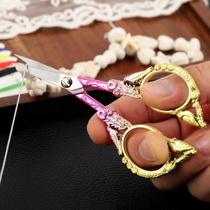 Sewing Embroidery Scissors, Small Thread Shears with Cover | 4.6in, Sharp, Precision, for Craft, Artwork, Needlework, Yarn, Knitting, Paper Cutting, Detail Snips, Cute DIY Kit, Black