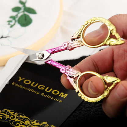 Sewing Embroidery Scissors, Small Thread Shears with Cover | 4.6in, Sharp, Precision, for Craft, Artwork, Needlework, Yarn, Knitting, Paper Cutting, Detail Snips, Cute DIY Kit, Black