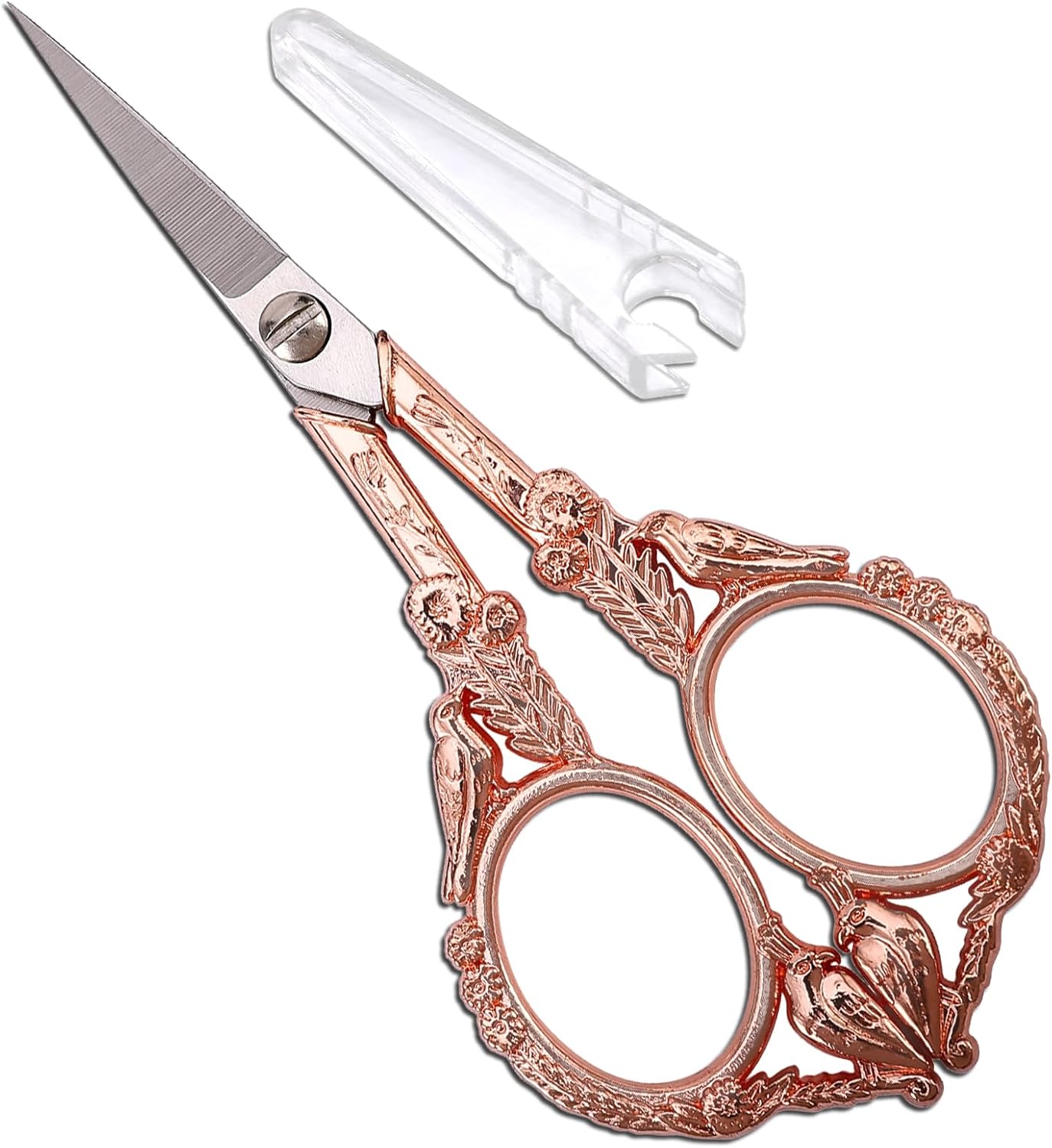 Sewing Embroidery Scissors, Small Thread Shears with Cover | 4.6in, Sharp, Precision, for Craft, Artwork, Needlework, Yarn, Knitting, Paper Cutting, Detail Snips, Cute DIY Kit, Black