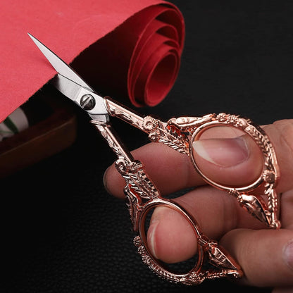Sewing Embroidery Scissors, Small Thread Shears with Cover | 4.6in, Sharp, Precision, for Craft, Artwork, Needlework, Yarn, Knitting, Paper Cutting, Detail Snips, Cute DIY Kit, Black