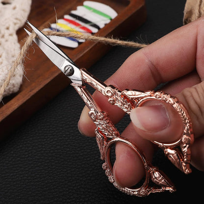 Sewing Embroidery Scissors, Small Thread Shears with Cover | 4.6in, Sharp, Precision, for Craft, Artwork, Needlework, Yarn, Knitting, Paper Cutting, Detail Snips, Cute DIY Kit, Black