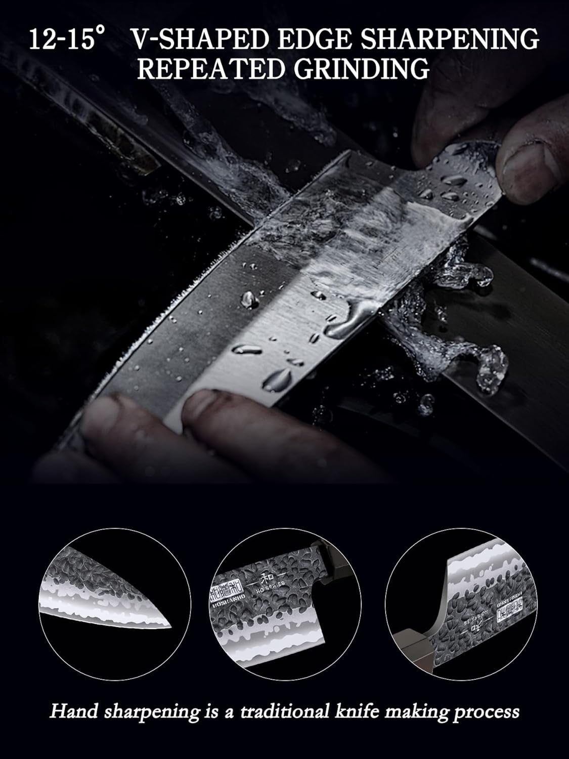 6 Inch Deba Knife, Japanese High Carbon Steel Kitchen Knife | Handcrafted 10Cr15MoV Steel Core Kitchen Knives for Sushi Sashimi, Ultra Sharp Fish Fillet Knife with Ergonomic Handle
