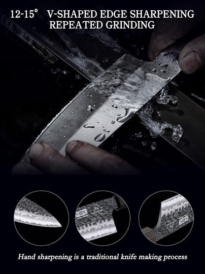 6 Inch Deba Knife, Japanese High Carbon Steel Kitchen Knife | Handcrafted 10Cr15MoV Steel Core Kitchen Knives for Sushi Sashimi, Ultra Sharp Fish Fillet Knife with Ergonomic Handle