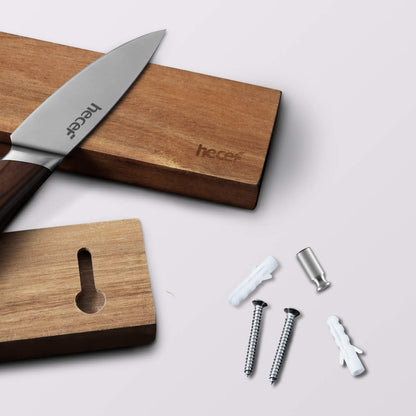 6 Inch (15 cm) Magnetic Knife Strip, Acacia Wood Knife Holder for Storing All Kinds of Metal Items, Brown