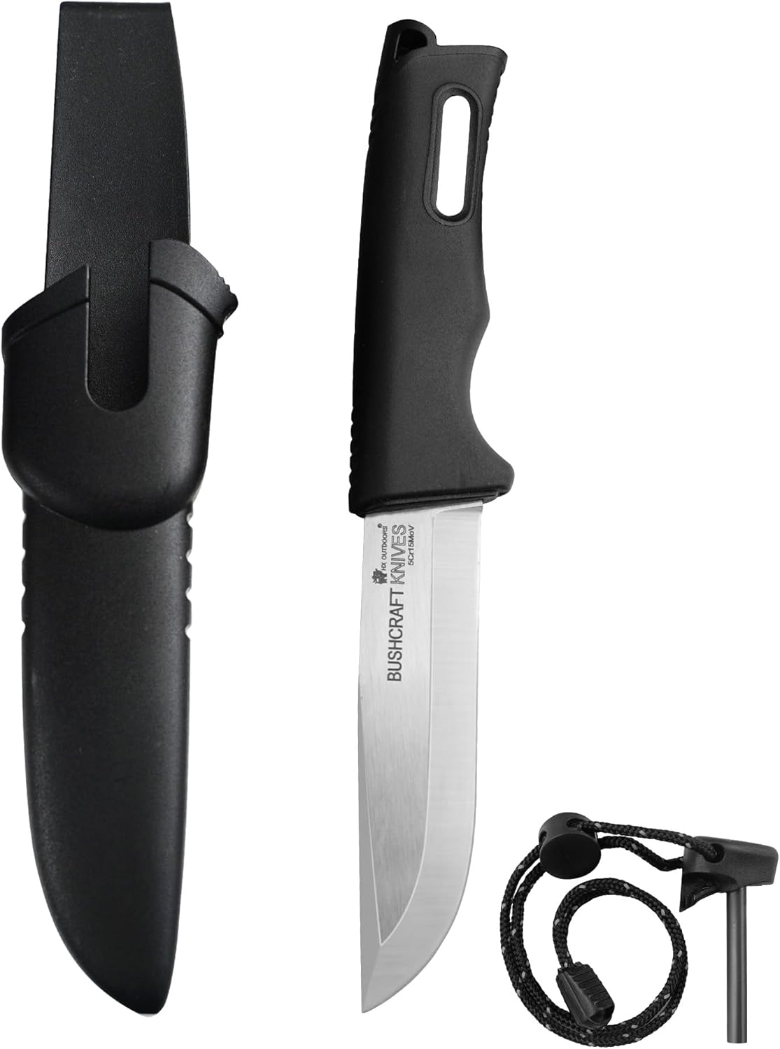 Fixed Blade Outdoor Knife with Sheath, 5Cr15 Stainless Steel Camping Knife for Hiking, Bushcraft and EDC, Lightweight at 92g