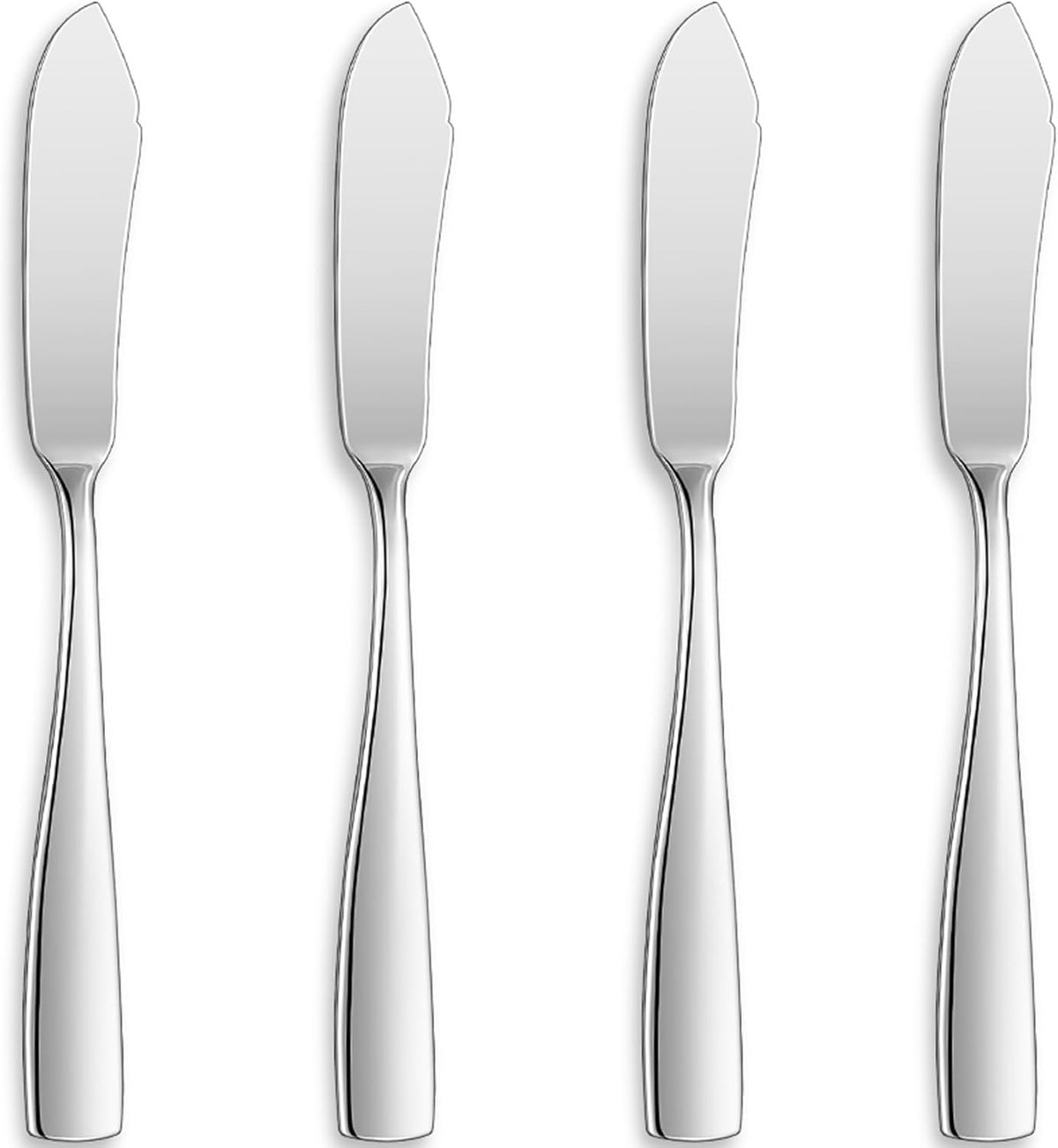 Premium Louis 4-Pc 7-Inch Butter Knives (Silver, Louis) | 18/10 Stainless Steel Butter Spreaders; Classic Design; Ideal for Butter & Jam; Brilliant Mirror Finish; Dishwasher Safe