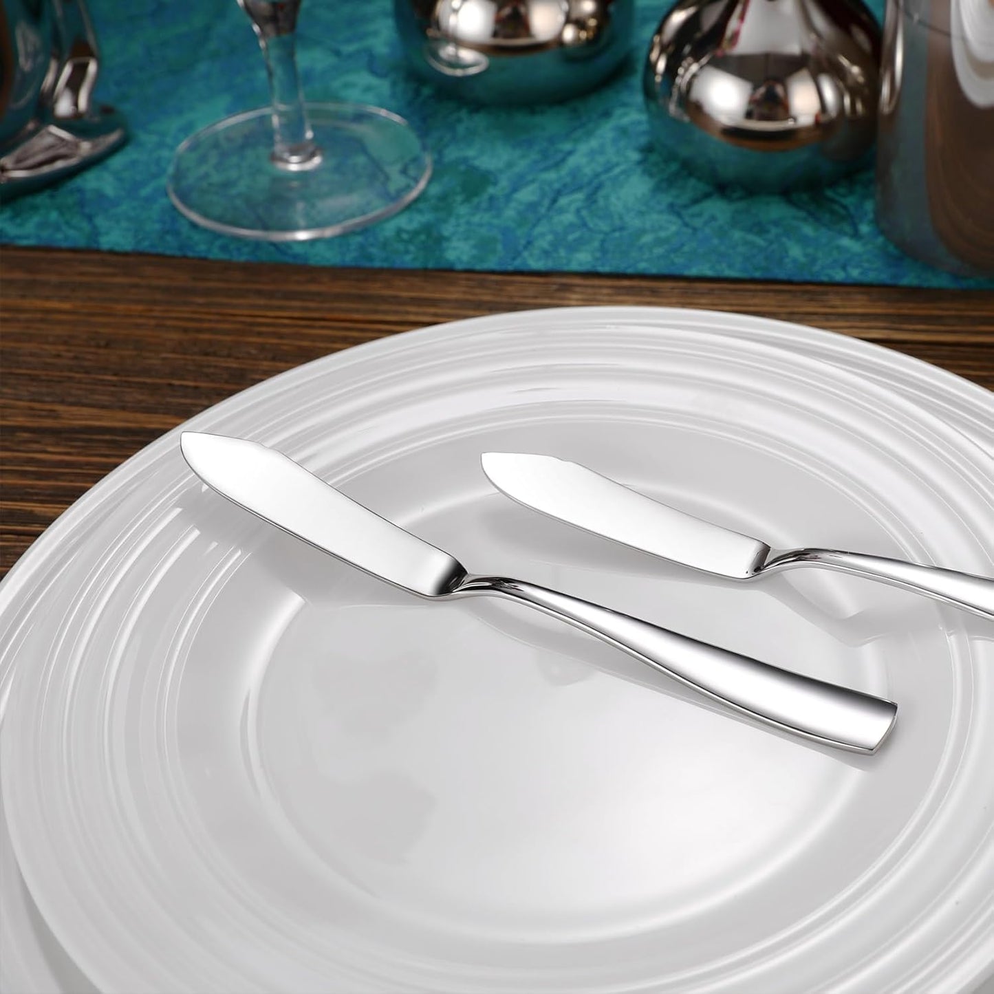 Premium Louis 4-Pc 7-Inch Butter Knives (Silver, Louis) | 18/10 Stainless Steel Butter Spreaders; Classic Design; Ideal for Butter & Jam; Brilliant Mirror Finish; Dishwasher Safe