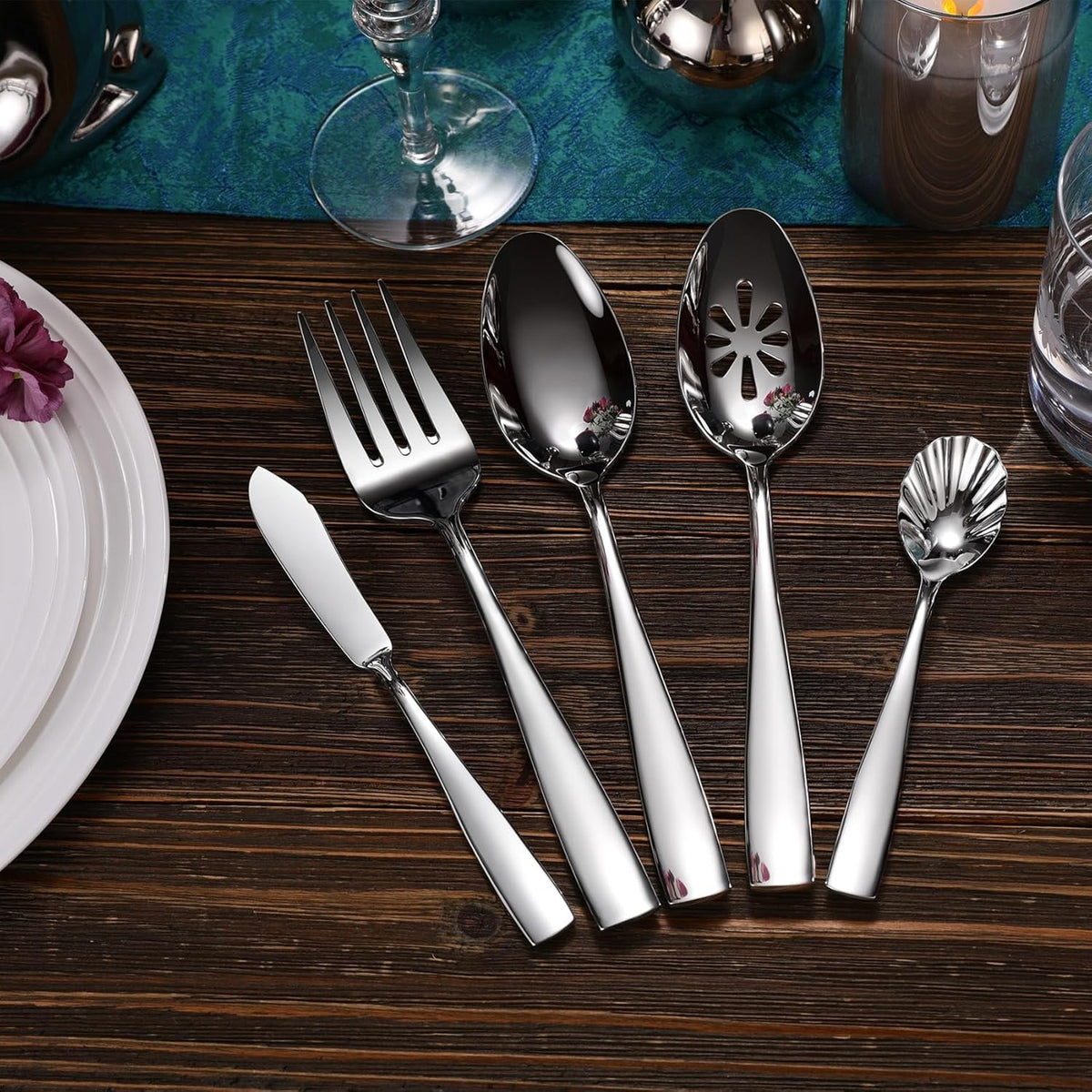 Premium Louis 4-Pc 7-Inch Butter Knives (Silver, Louis) | 18/10 Stainless Steel Butter Spreaders; Classic Design; Ideal for Butter & Jam; Brilliant Mirror Finish; Dishwasher Safe