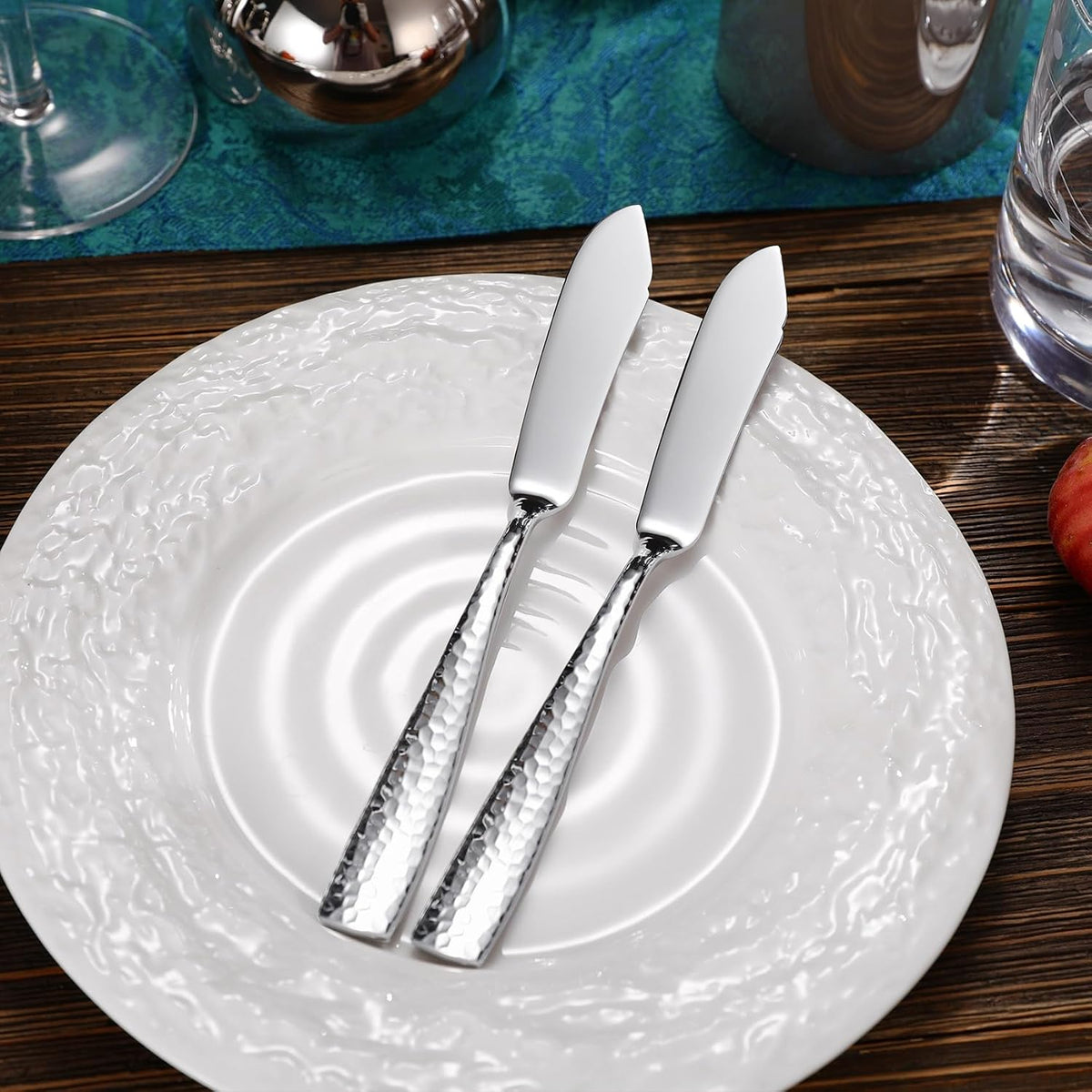 Premium Louis 4-Pc 7-Inch Butter Knives (Silver, Louis) | 18/10 Stainless Steel Butter Spreaders; Classic Design; Ideal for Butter & Jam; Brilliant Mirror Finish; Dishwasher Safe