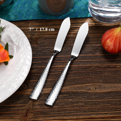 Premium Louis 4-Pc 7-Inch Butter Knives (Silver, Louis) | 18/10 Stainless Steel Butter Spreaders; Classic Design; Ideal for Butter & Jam; Brilliant Mirror Finish; Dishwasher Safe