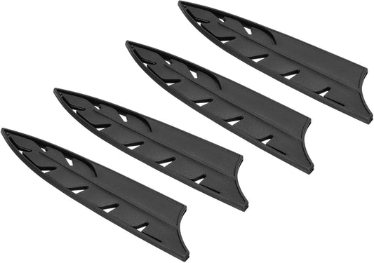 ABS Safety Knife Cover Sleeves for 8" Chef Knife, Universal Chopping Edge Guard Blade Protector Sheath for Kitchen Bar, Black, 21.5cm L, Pack of 4
