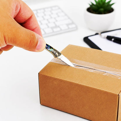 Tiny Folder Pocket Knife, Miniature Collection Gadgets Tool for Opening Package (Green Shell)