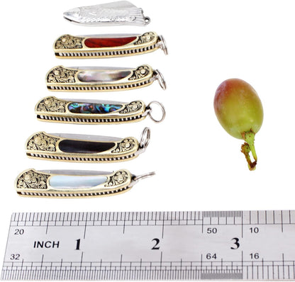 Tiny Folder Pocket Knife, Miniature Collection Gadgets Tool for Opening Package (Green Shell)