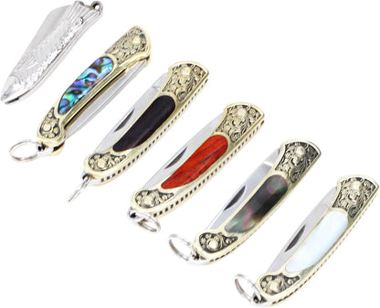Tiny Folder Pocket Knife, Miniature Collection Gadgets Tool for Opening Package (Green Shell)