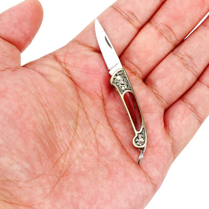 Tiny Folder Pocket Knife, Miniature Collection Gadgets Tool for Opening Package (Green Shell)