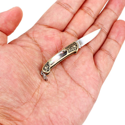 Tiny Folder Pocket Knife, Miniature Collection Gadgets Tool for Opening Package (Green Shell)