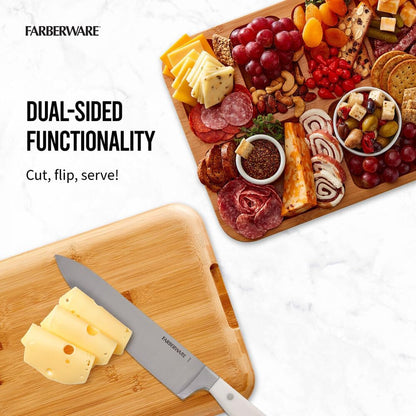 Bamboo Cutting Board with Clear Locking Lid, 11 x 14 Inch Build-A-Board Charcuterie Board with 6 Compartments for Food Prep, Snack Tray, and Entertaining
