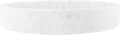 Minimalist Round Carved Marble Tray or Charcuterie Board, White