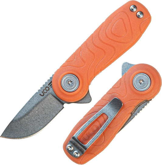 Tinkham Liner Lock Pocket Knife with D2 Steel Blade, Tiger Orange, 1.5 Inch Blade