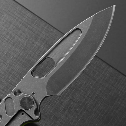 Ccanku C1136 Folding Knife,D2 Steel Blade+ G10&Steel Handle EDC Tool,Outdoor Hunting Camping Knife(Black)