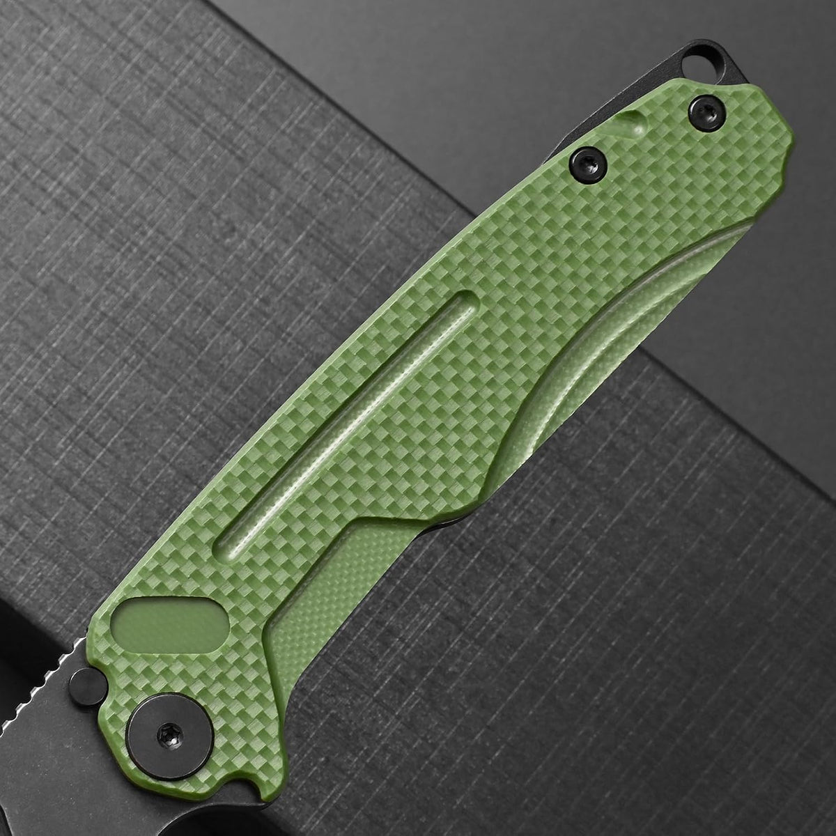 Ccanku C1136 Folding Knife,D2 Steel Blade+ G10&Steel Handle EDC Tool,Outdoor Hunting Camping Knife(Black)