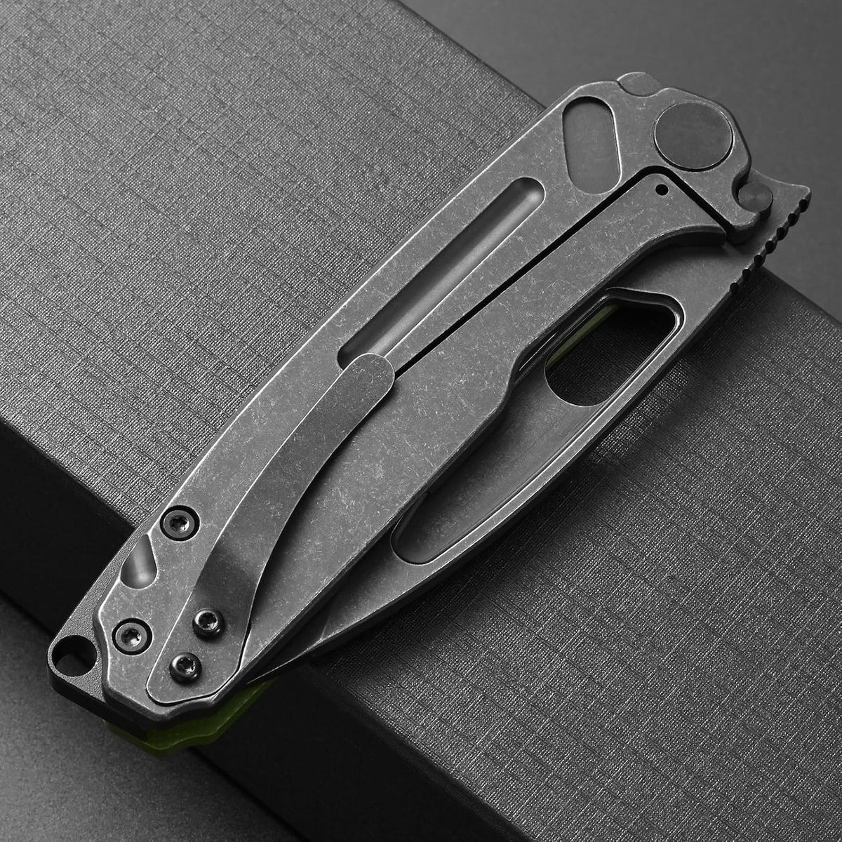 Ccanku C1136 Folding Knife,D2 Steel Blade+ G10&Steel Handle EDC Tool,Outdoor Hunting Camping Knife(Black)